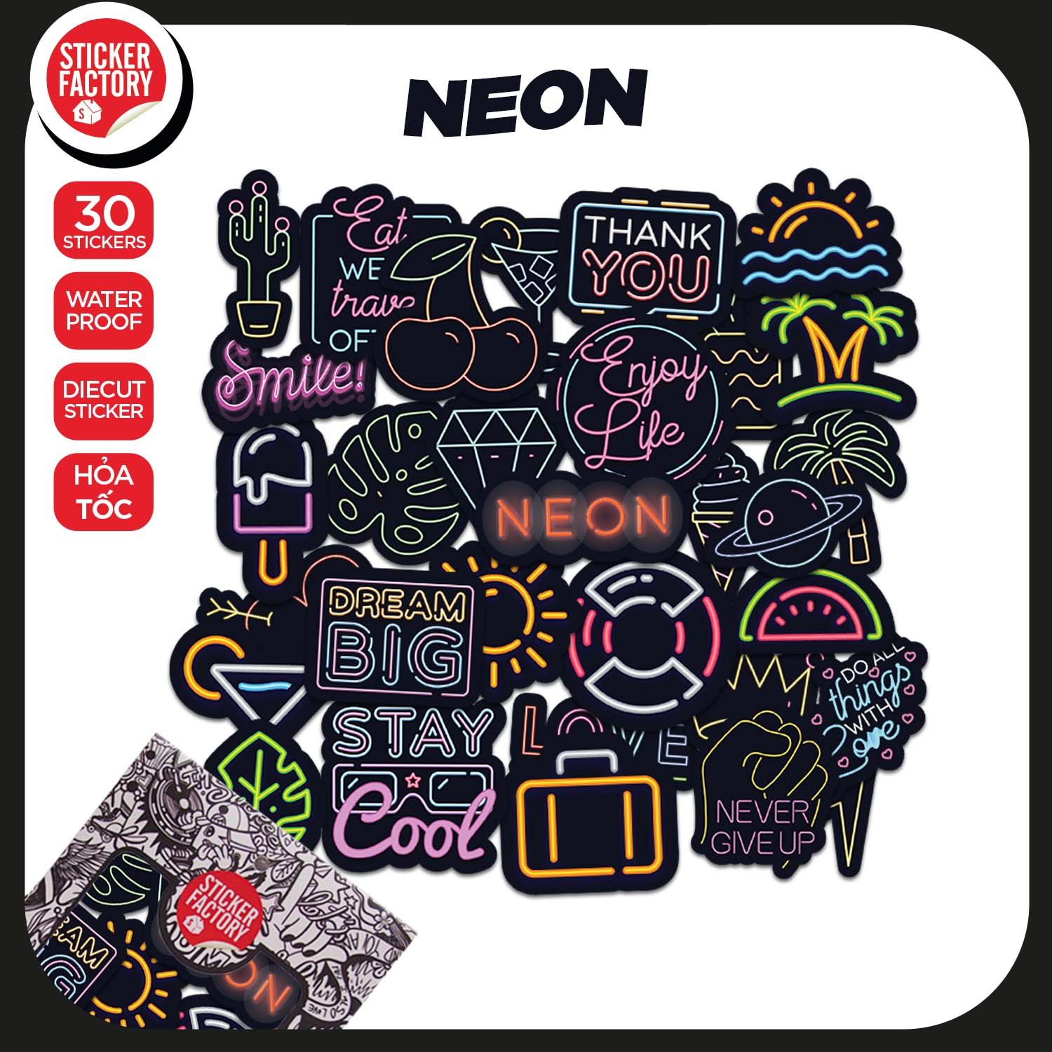 Neon - Set 30 sticker hình dán