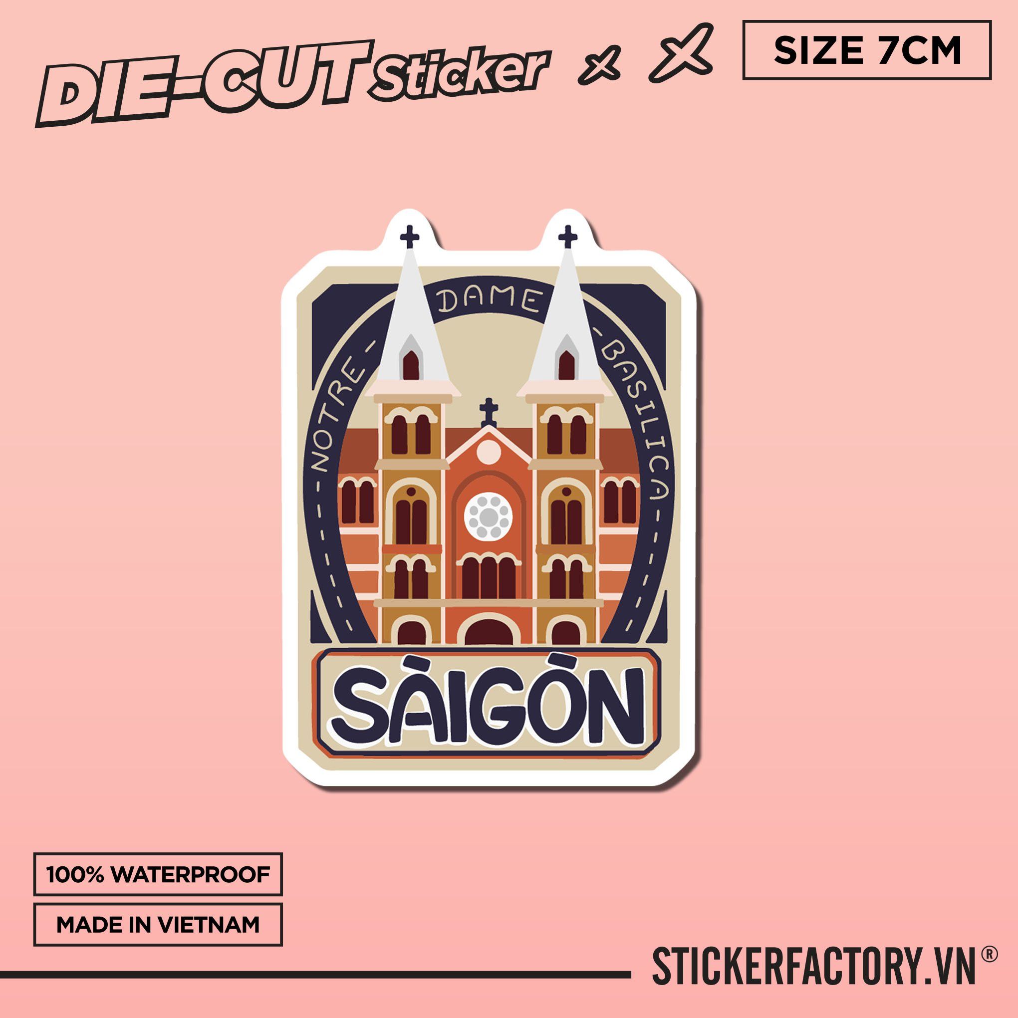 NHÀ THỜ ĐỨC BÀ 7cm - Sticker Die-cut hình dán cắt rời