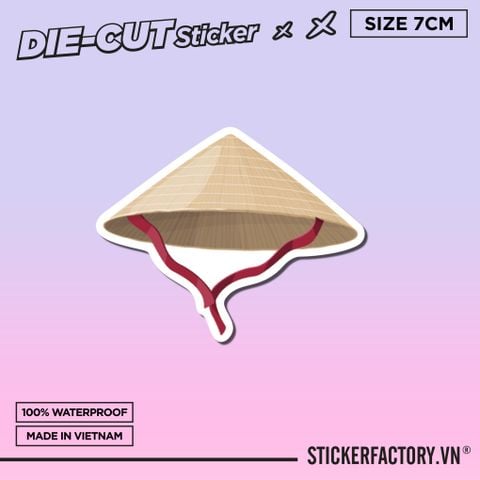  NÓN LÁ 7cm - Sticker Die-cut hình dán cắt rời 