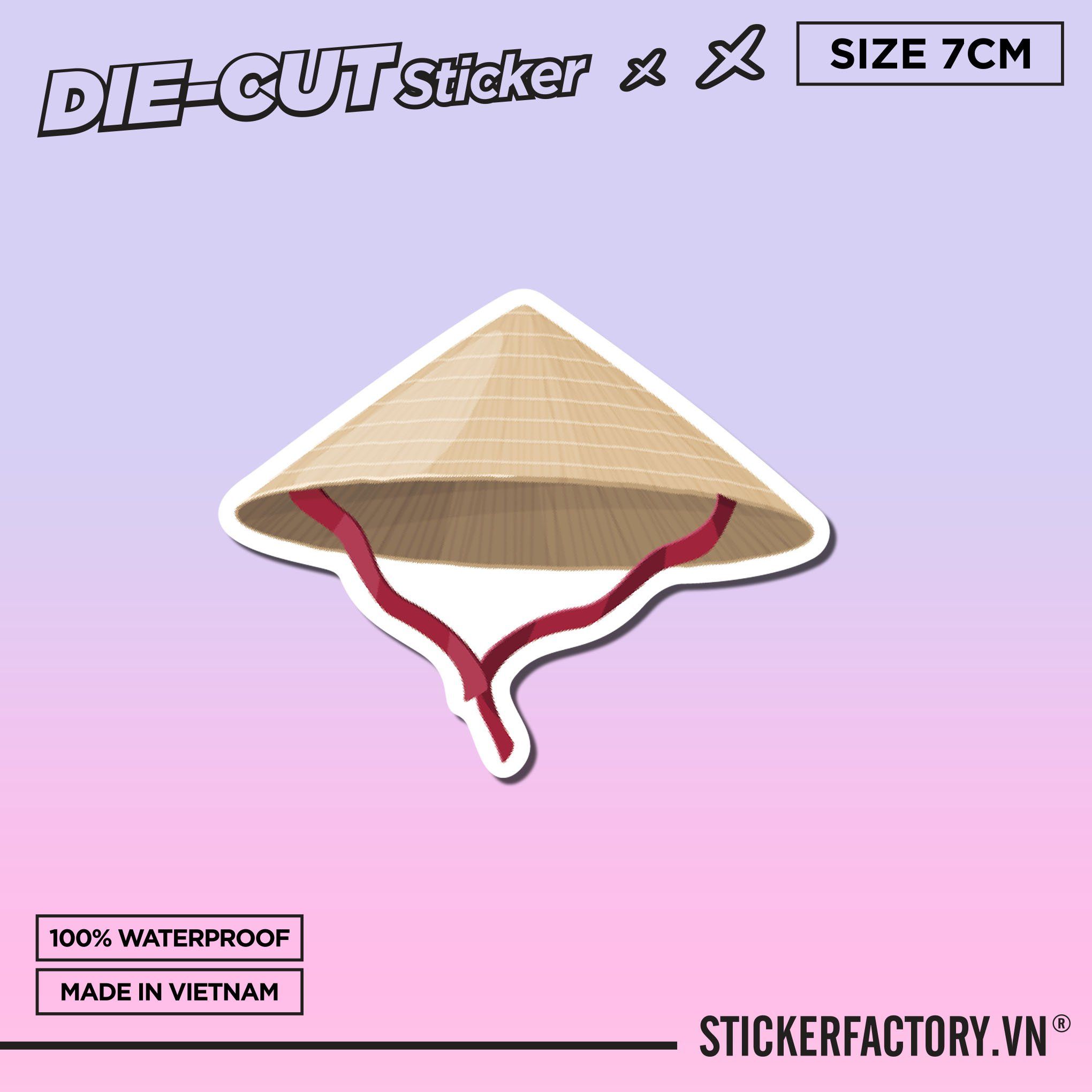 NÓN LÁ 7cm - Sticker Die-cut hình dán cắt rời