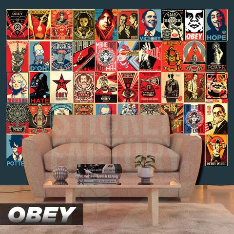  OBEY - Set 50 Poster A4 dán tường trang trí 
