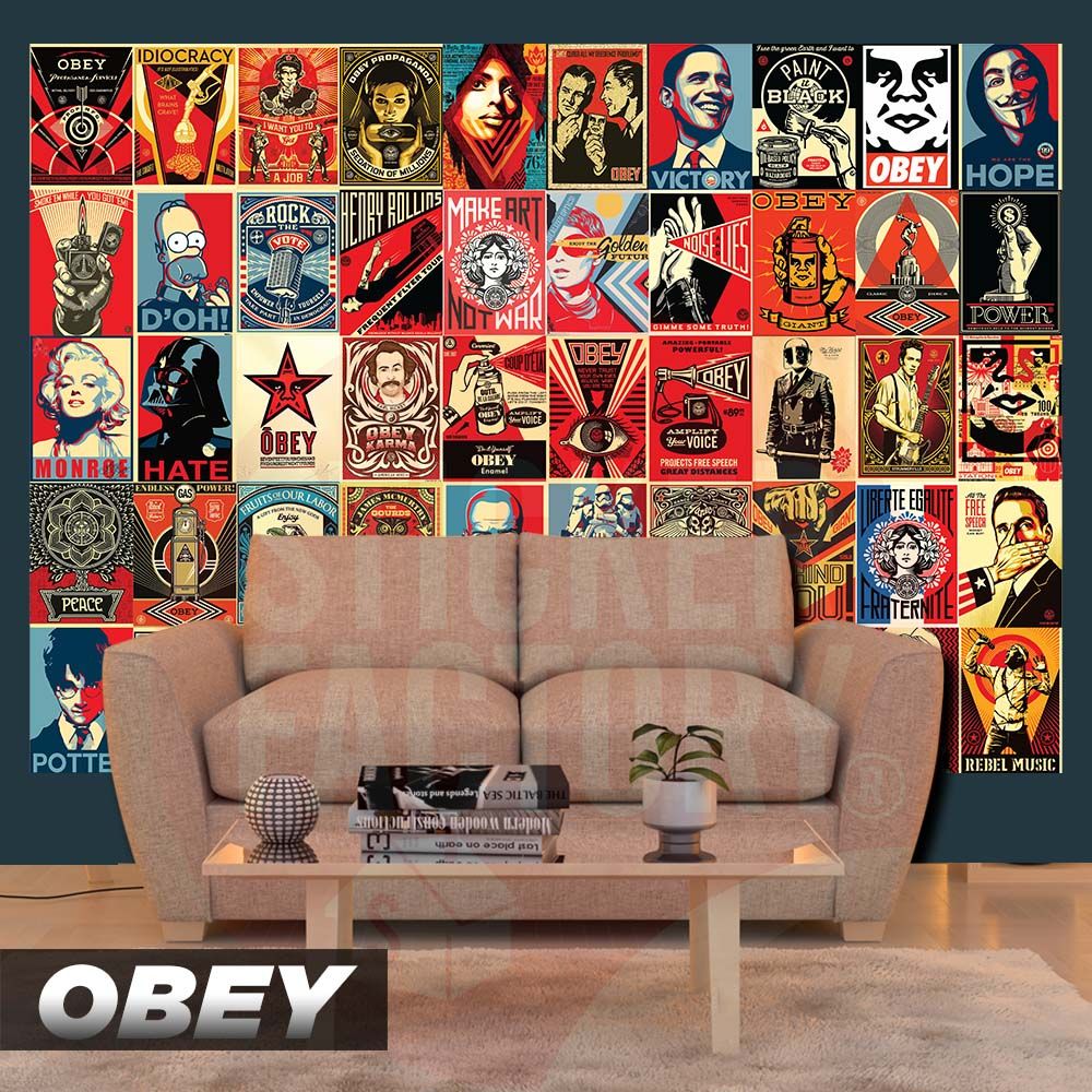 OBEY - Set 50 Poster A4 dán tường trang trí