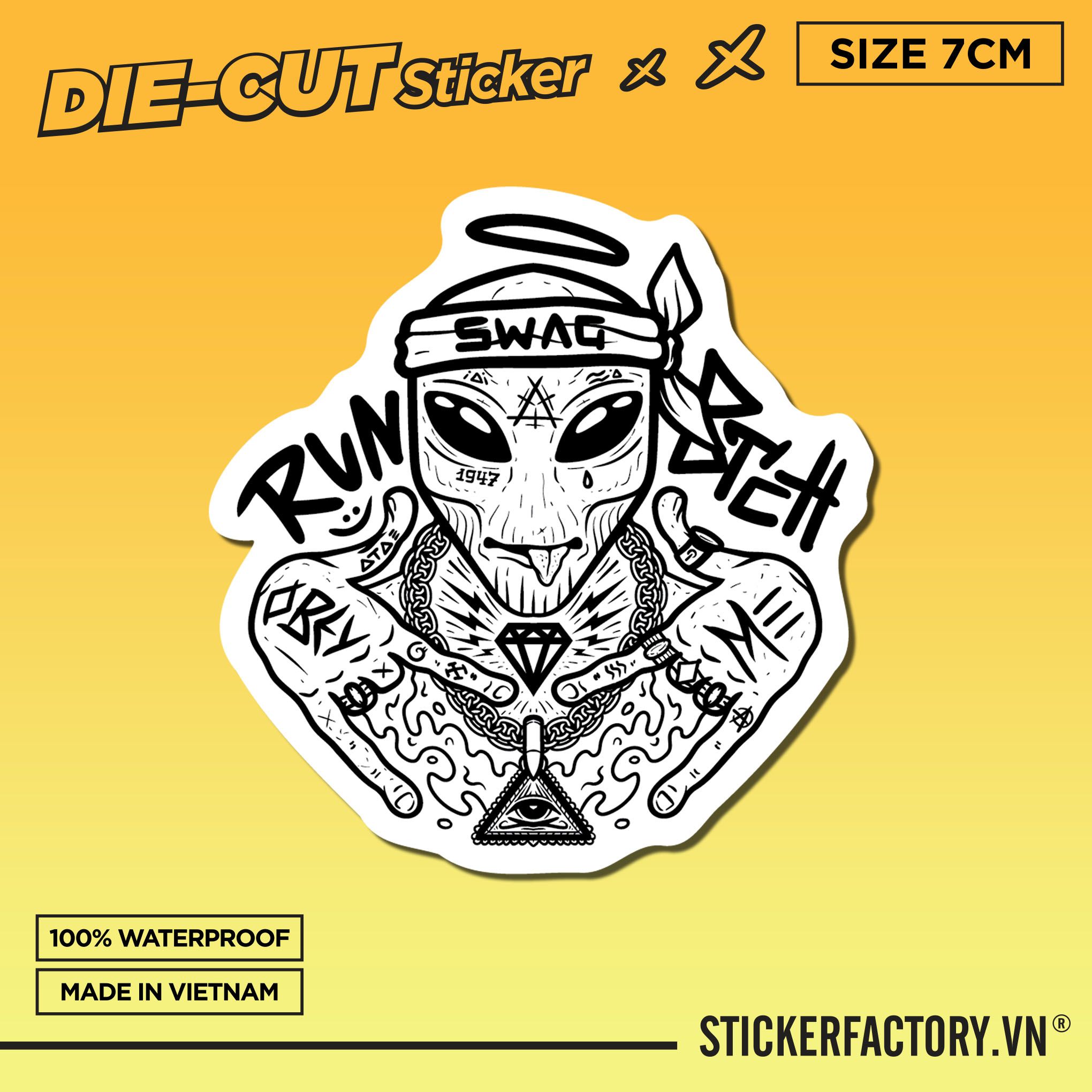 SWAG OBEY ALIEN 7cm - Sticker Die-cut hình dán cắt rời