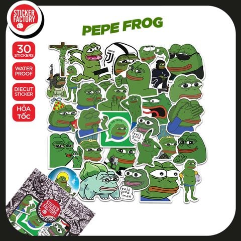  Pepe Frog - Set 30 sticker hình dán 