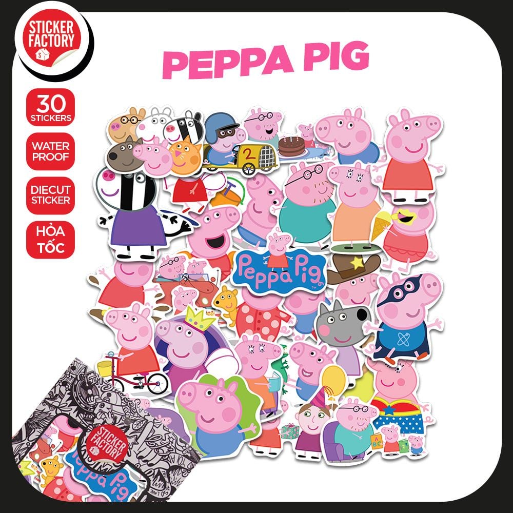 Peppa Pig - Set 30 sticker hình dán