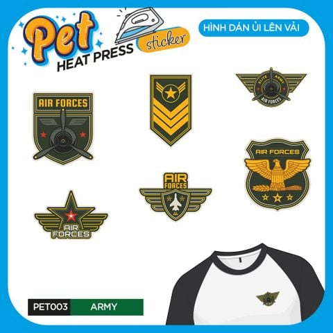  PET003 - ARMY - Heatpress sticker - Hình dán chuyển nhiệt 