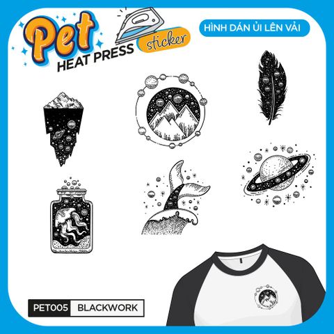  PET005 - BLACKWORK - Heatpress sticker - Hình dán chuyển nhiệt 