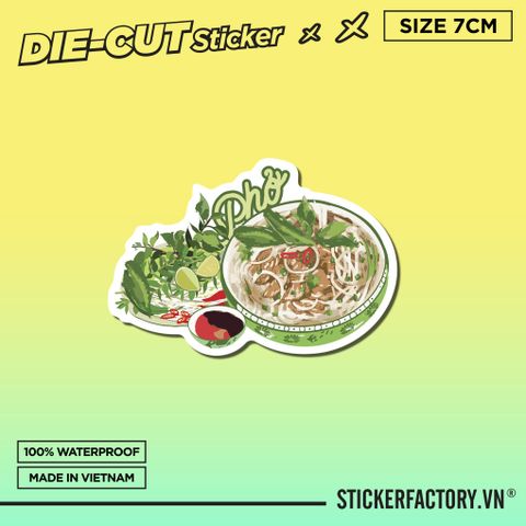  PHỞ 7cm - Sticker Die-cut hình dán cắt rời 