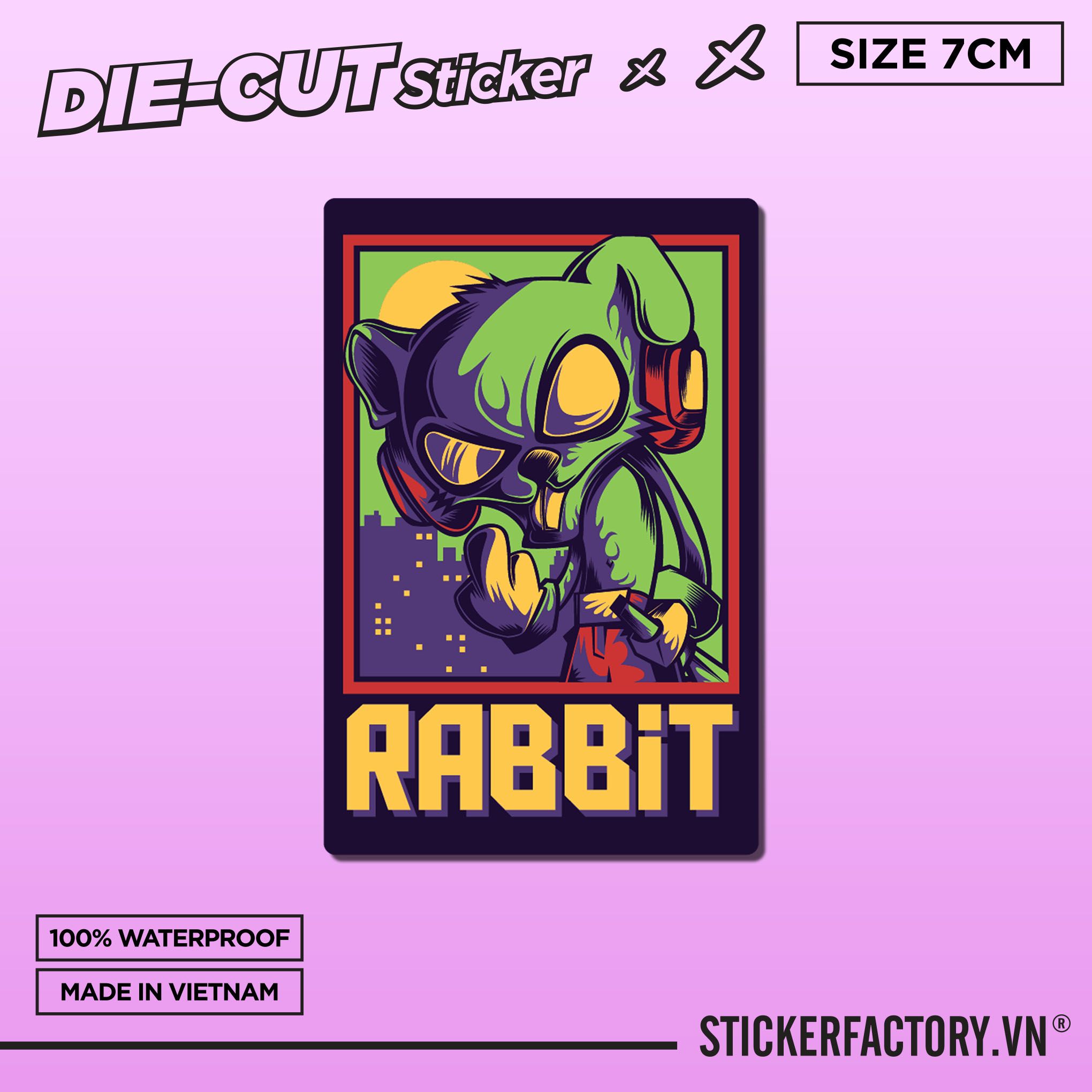 RABBIT SWAG 7cm - Sticker Die-cut hình dán cắt rời