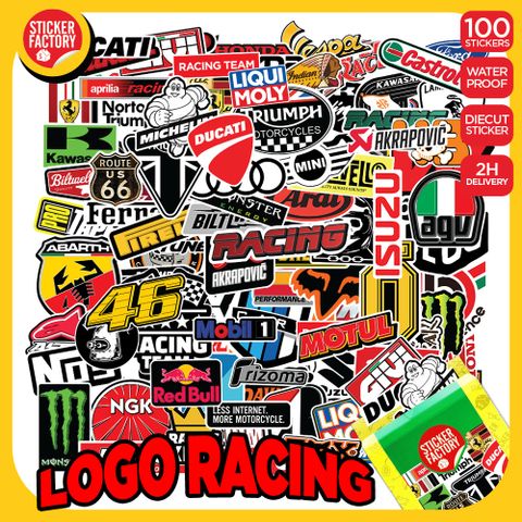  Logo Racing - Set 100 sticker hình dán 