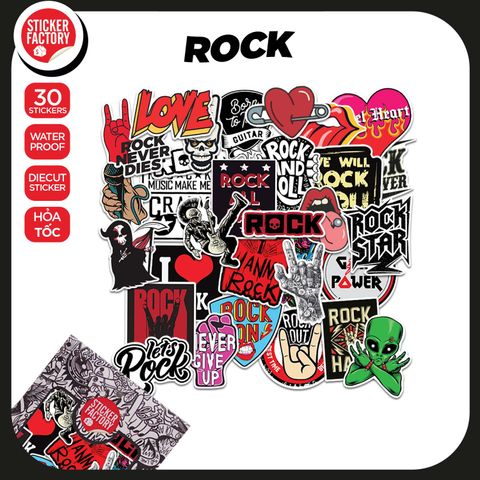  Rock - Set 30 sticker hình dán 
