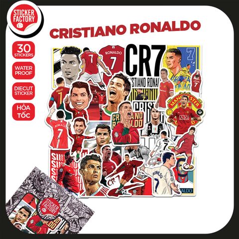  Cristiano Ronaldo - Set 30 sticker hình dán 