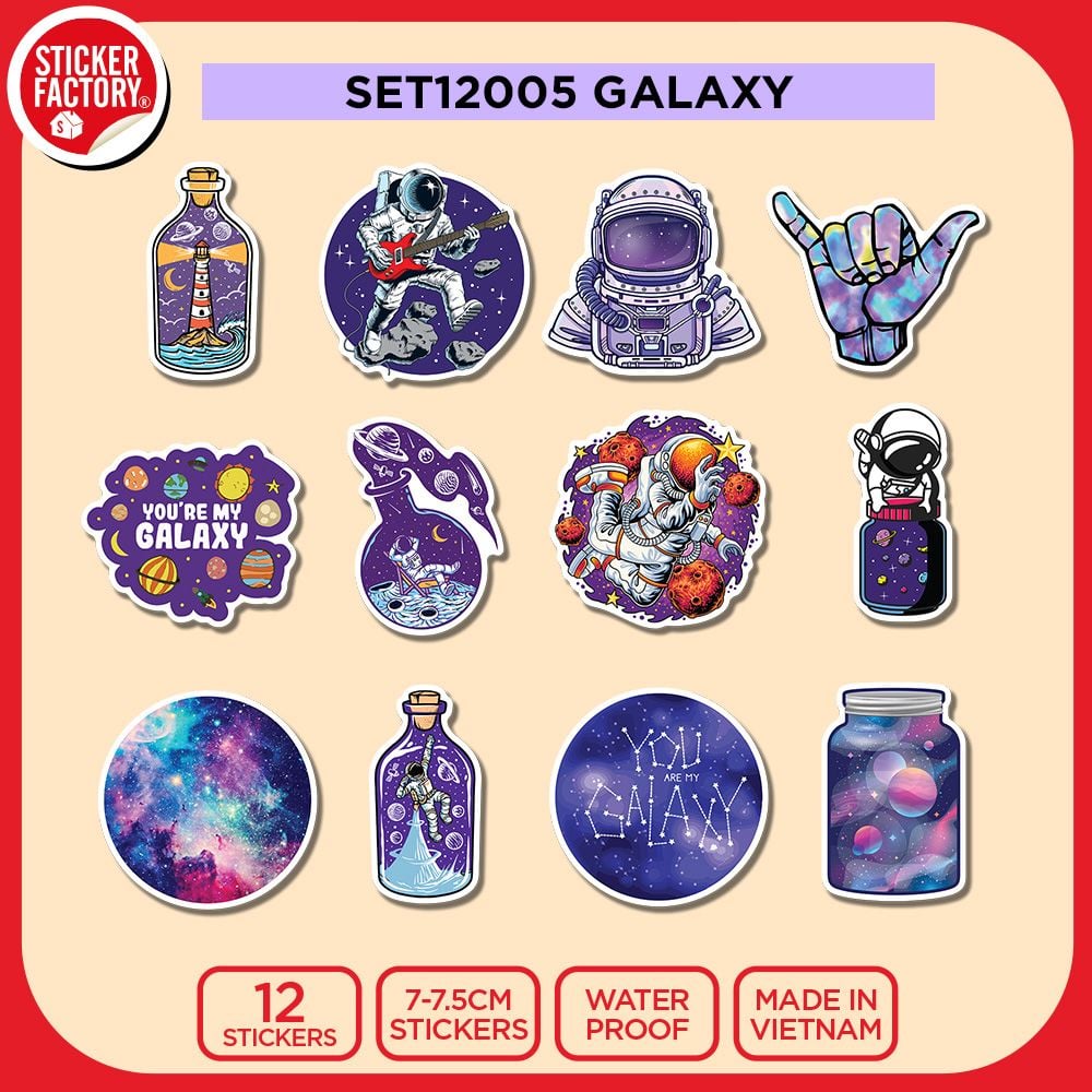 SET12005 GALAXY – Set 12 Die Cut Sticker Pack