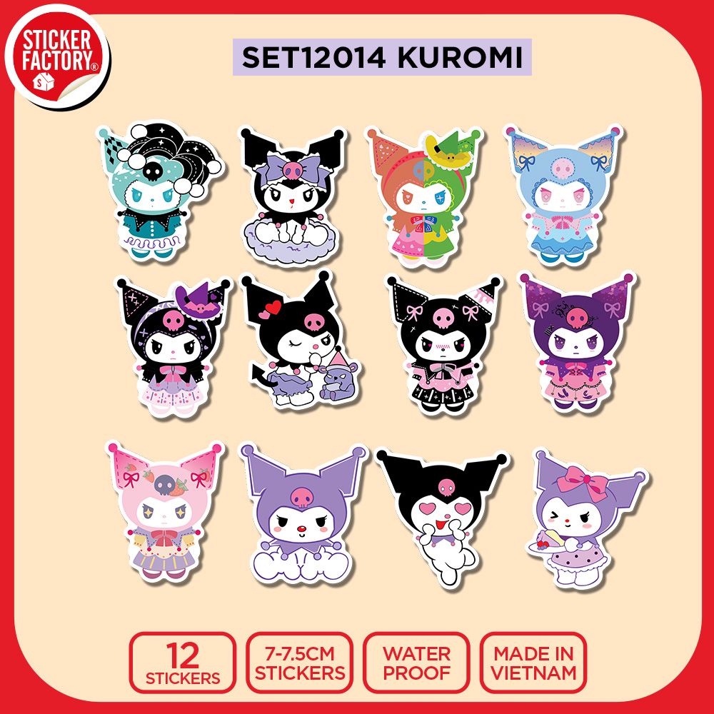 SET12014 KUROMI – Set 12 Die Cut Sticker Pack