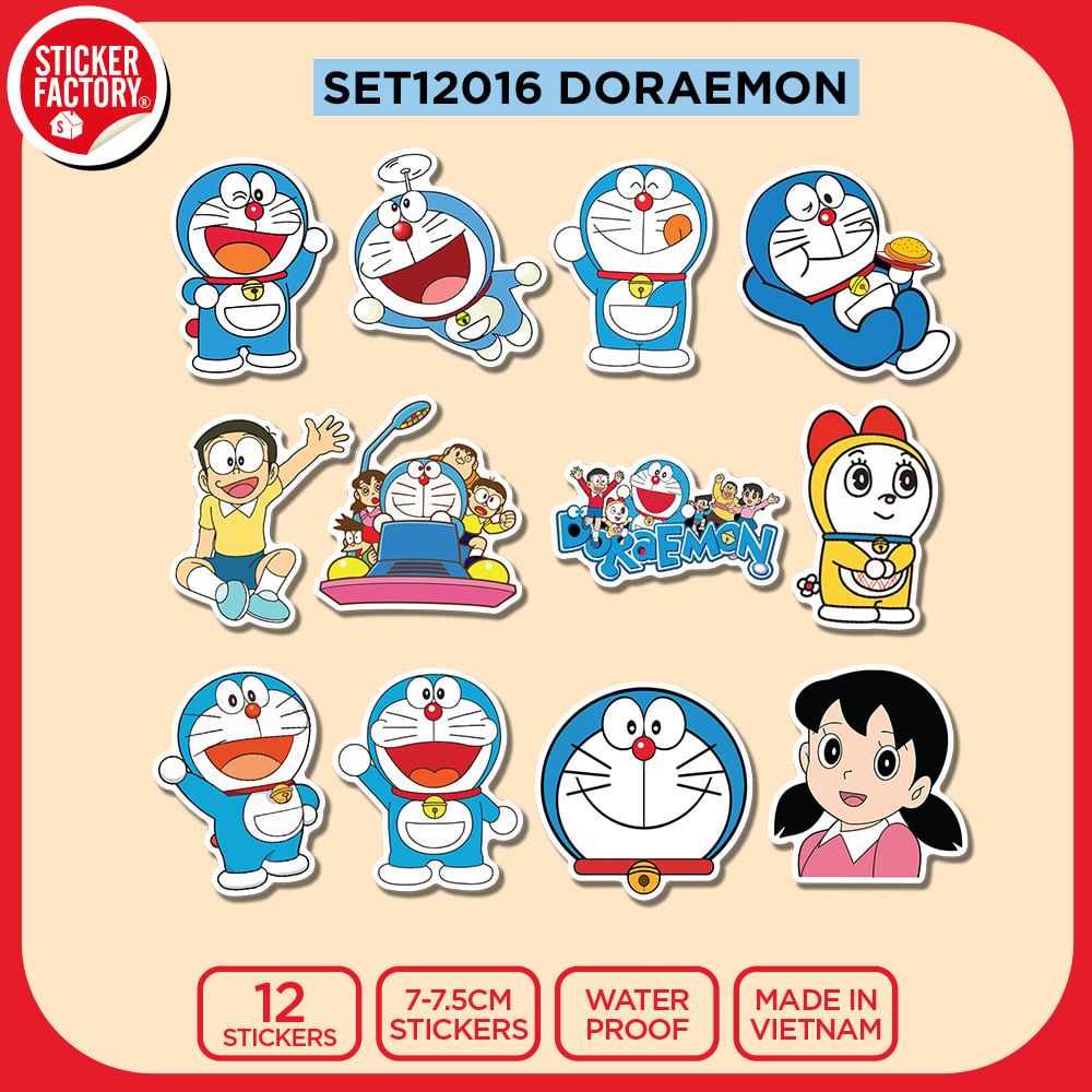 SET12016 DORAEMON – Set 12 Die Cut Sticker Pack