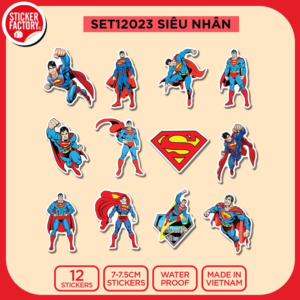 SET12023 SIÊU NHÂN – Set 12 Die Cut Sticker Pack