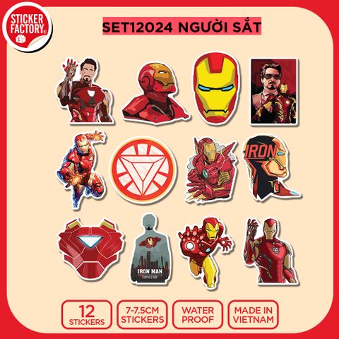  SET12024 NGƯỜI SẮT – Set 12 Die Cut Sticker Pack 