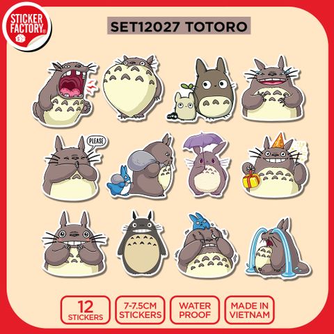  SET12027 TOTORO – Set 12 Die Cut Sticker Pack 