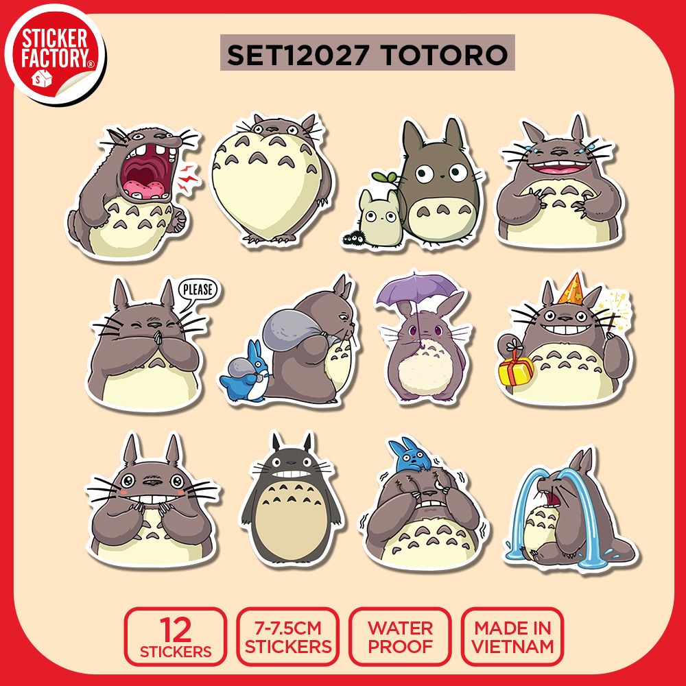SET12027 TOTORO – Set 12 Die Cut Sticker Pack