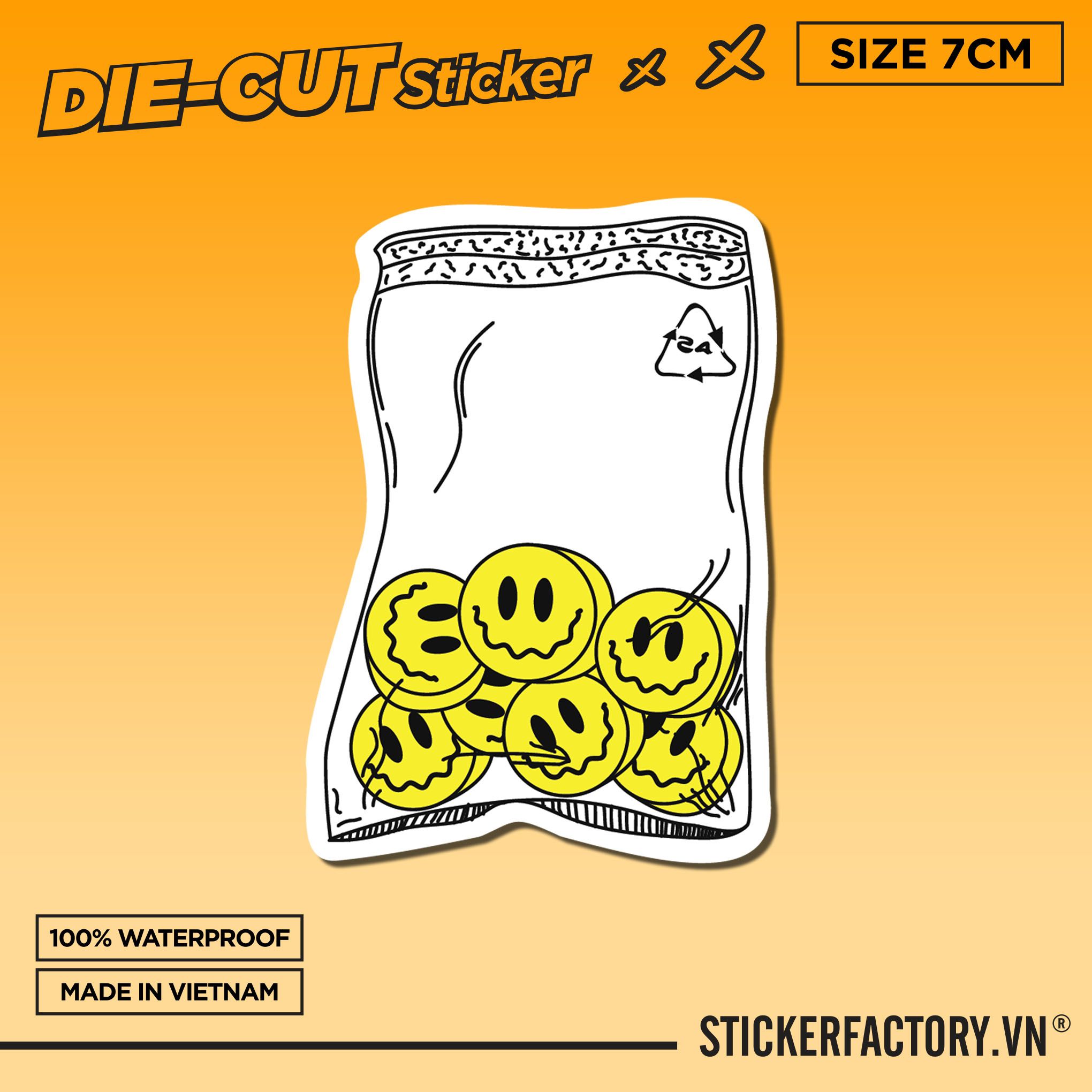 SMILE DRUGS PACKAGEGIRL TATTOO ACE PLAYING CARD 7cm - Sticker Die-cut hình dán cắt rời