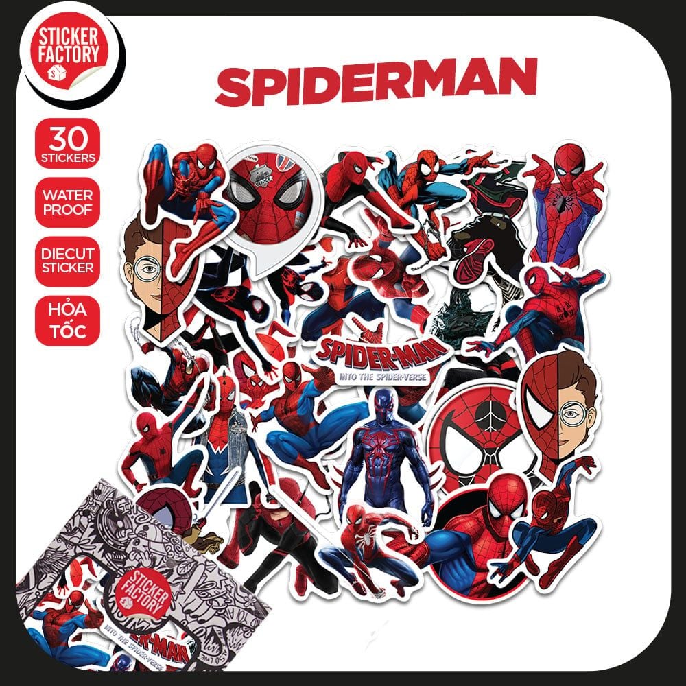 Spiderman - Set 30 sticker hình dán