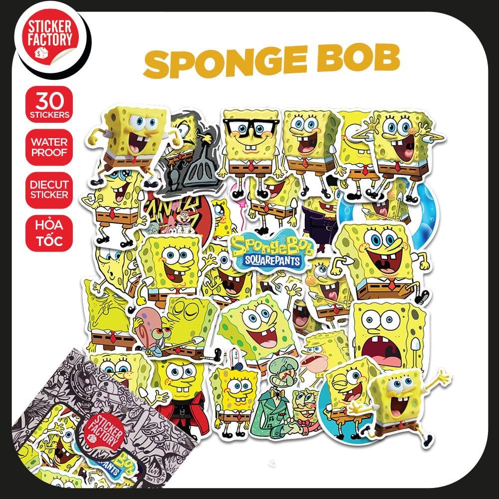 Sponge Bob - Set 30 sticker hình dán