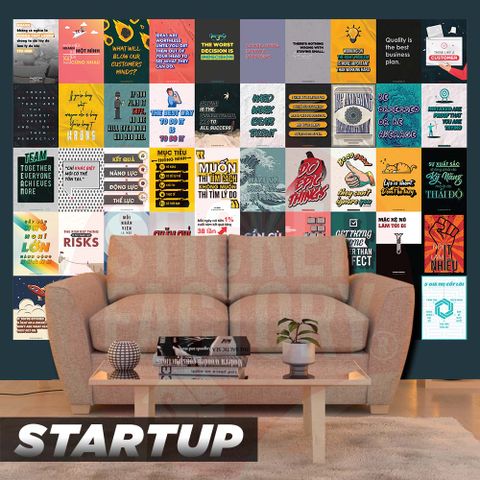  STARTUP - Set 50 Poster A4 dán tường trang trí 
