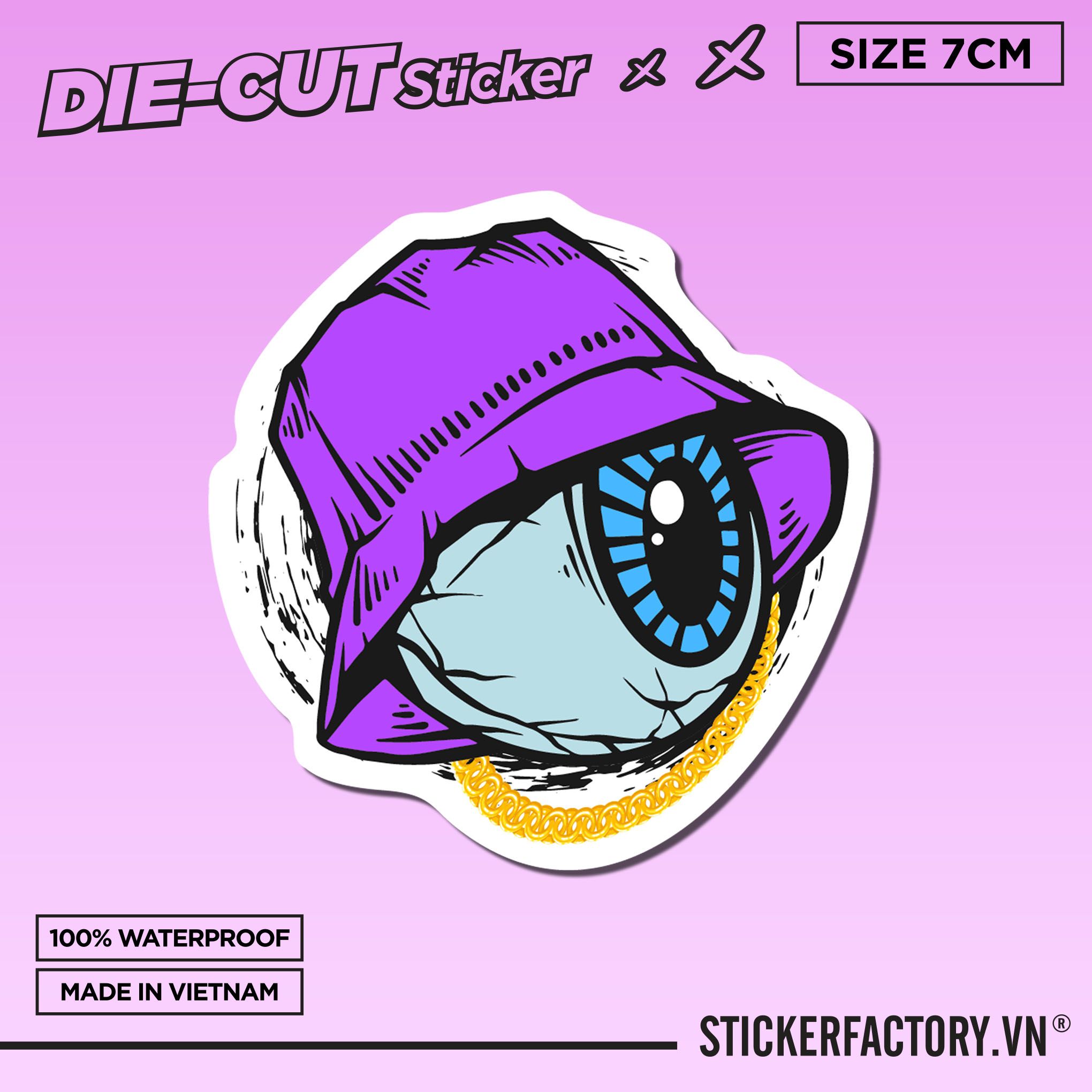 STREETWEAR EYEBALL 7cm - Sticker Die-cut hình dán cắt rời