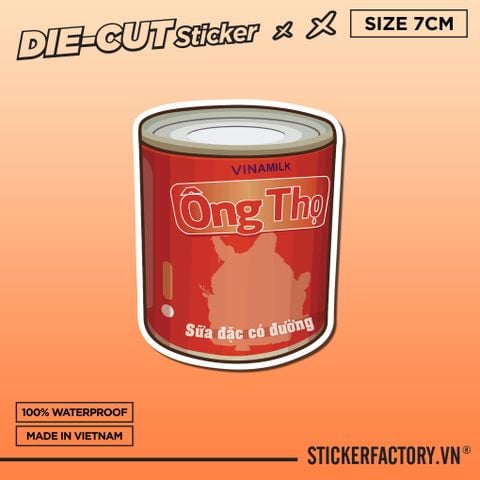  LON SỮA ĐẶC ÔNG THỌ 7cm - Sticker Die-cut hình dán cắt rời 