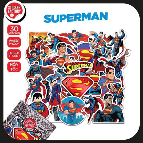  Superman - Set 30 sticker hình dán 