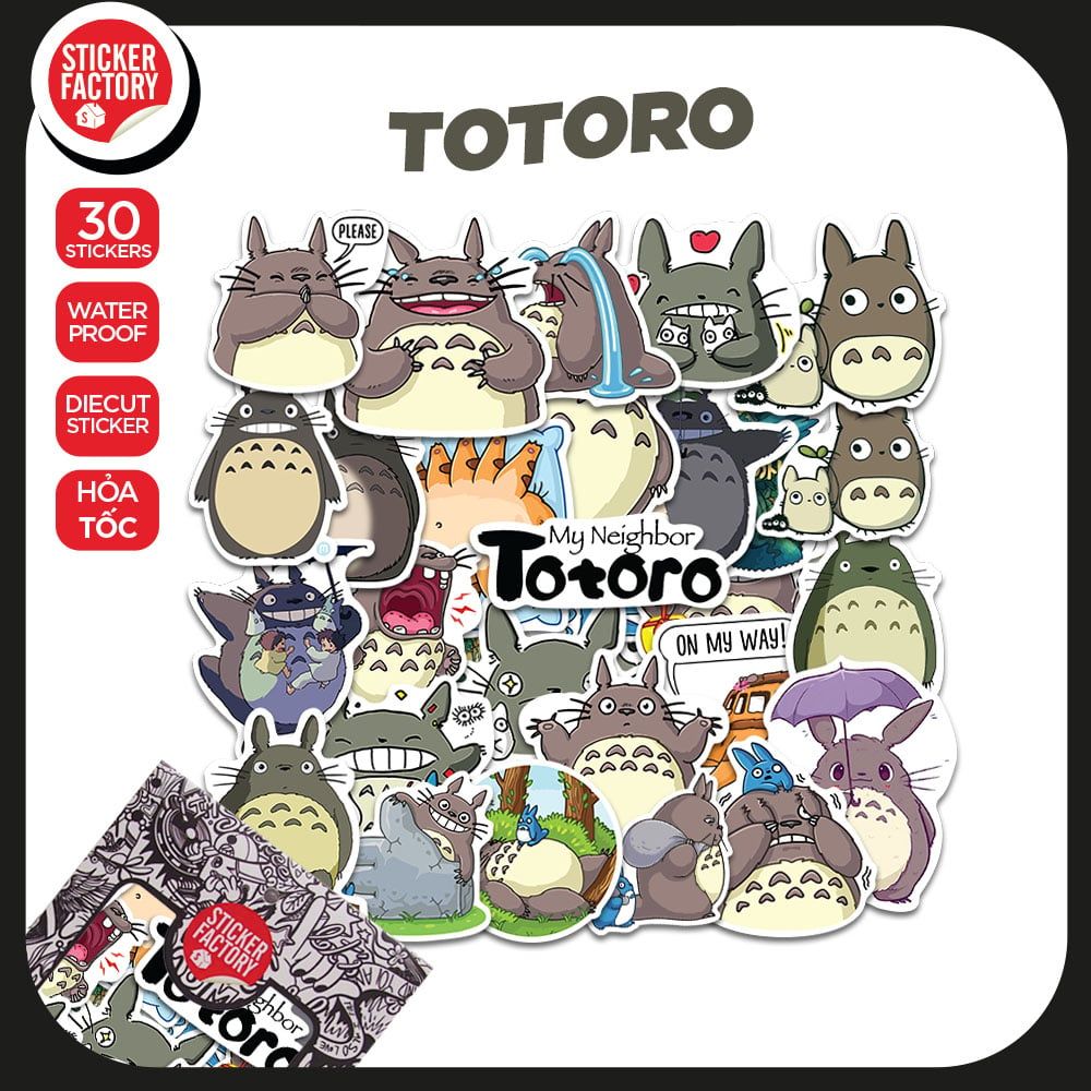 Totoro - Set 30 sticker hình dán
