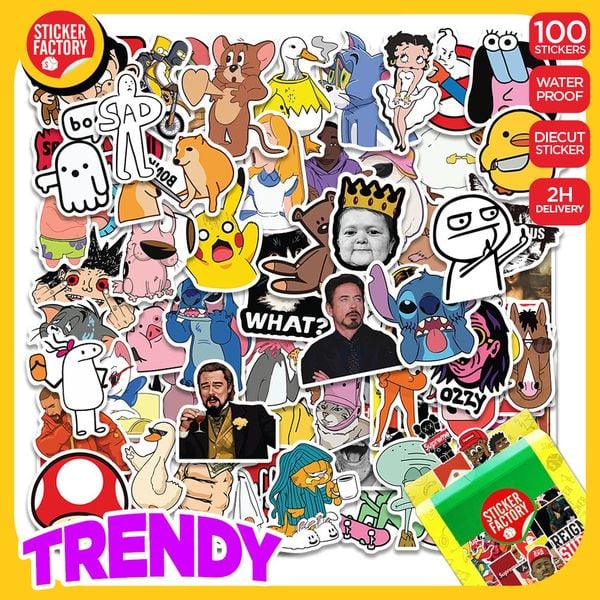  Trendy - Set 100 sticker hình dán 