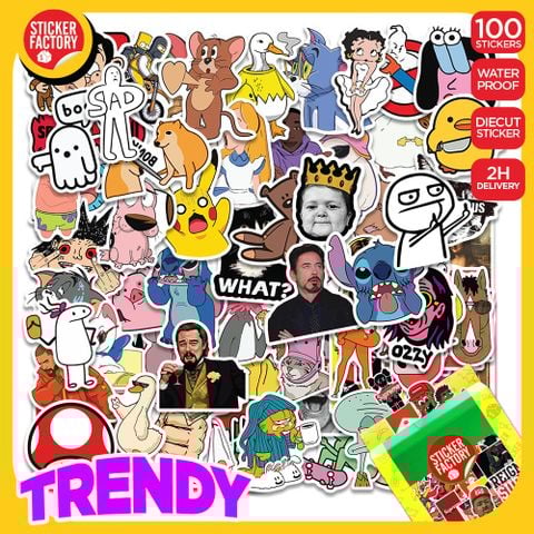  Trendy - Set 100 sticker hình dán 