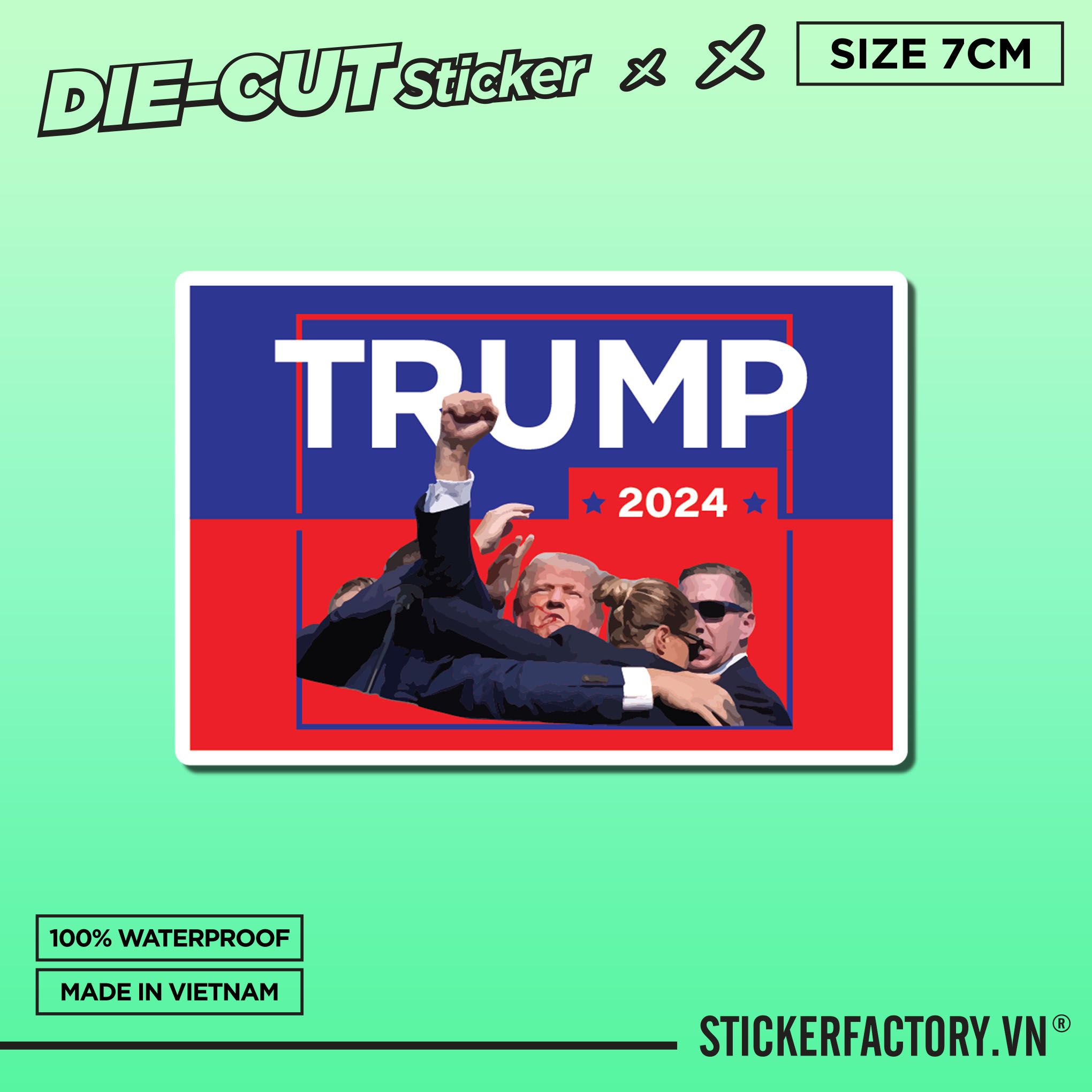 TRUMP 2024 7cm - Sticker Die-cut hình dán cắt rời