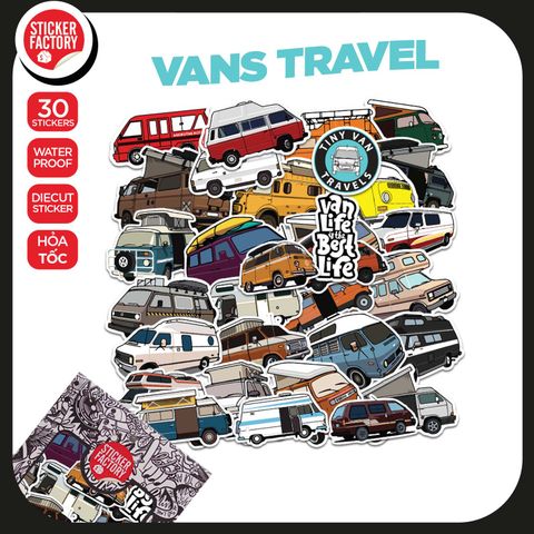  Vans Travel - Set 30 sticker hình dán 