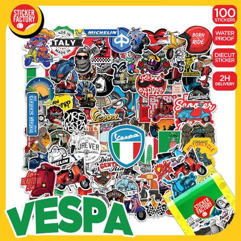  Vespa - Set 100 sticker hình dán 