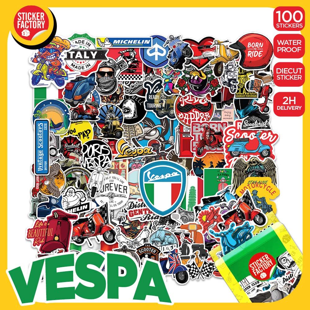 Vespa - Set 100 sticker hình dán