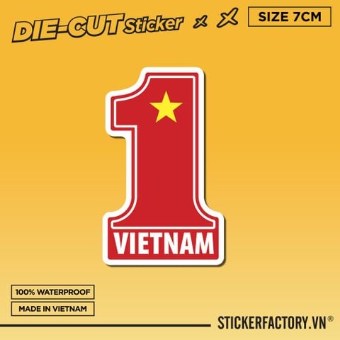  CỜ VIỆT NAM SỐ 1 - 7cm - Sticker Die-cut hình dán cắt rời 