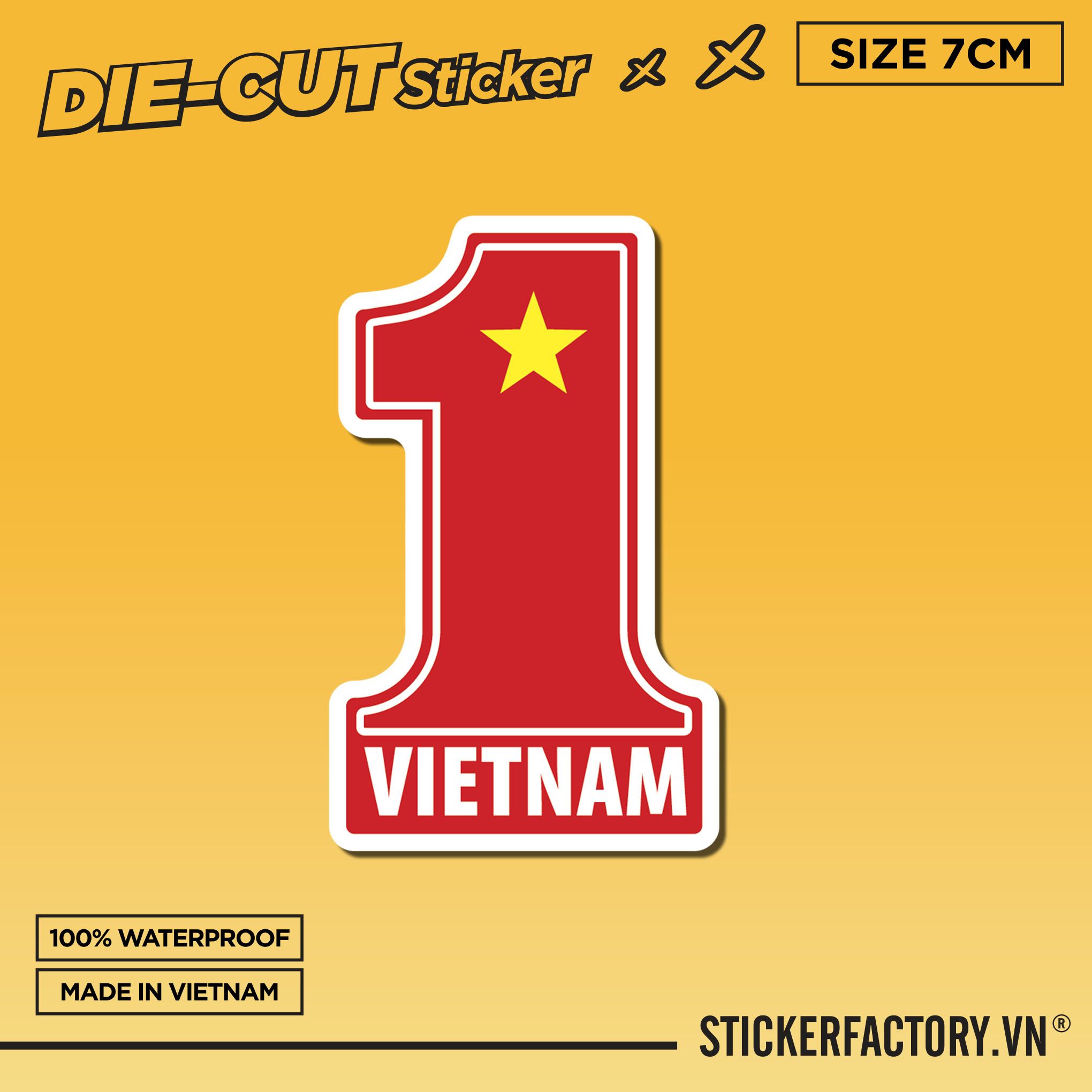 CỜ VIỆT NAM SỐ 1 - 7cm - Sticker Die-cut hình dán cắt rời