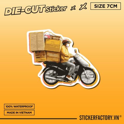  VIETNAM MOTORBIKE CARTON 7cm - Sticker Die-cut hình dán cắt rời 