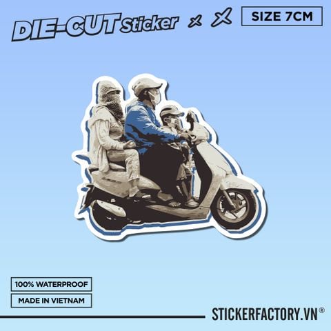  VIETNAM MOTORBIKE FAMILY 7cm - Sticker Die-cut hình dán cắt rời 