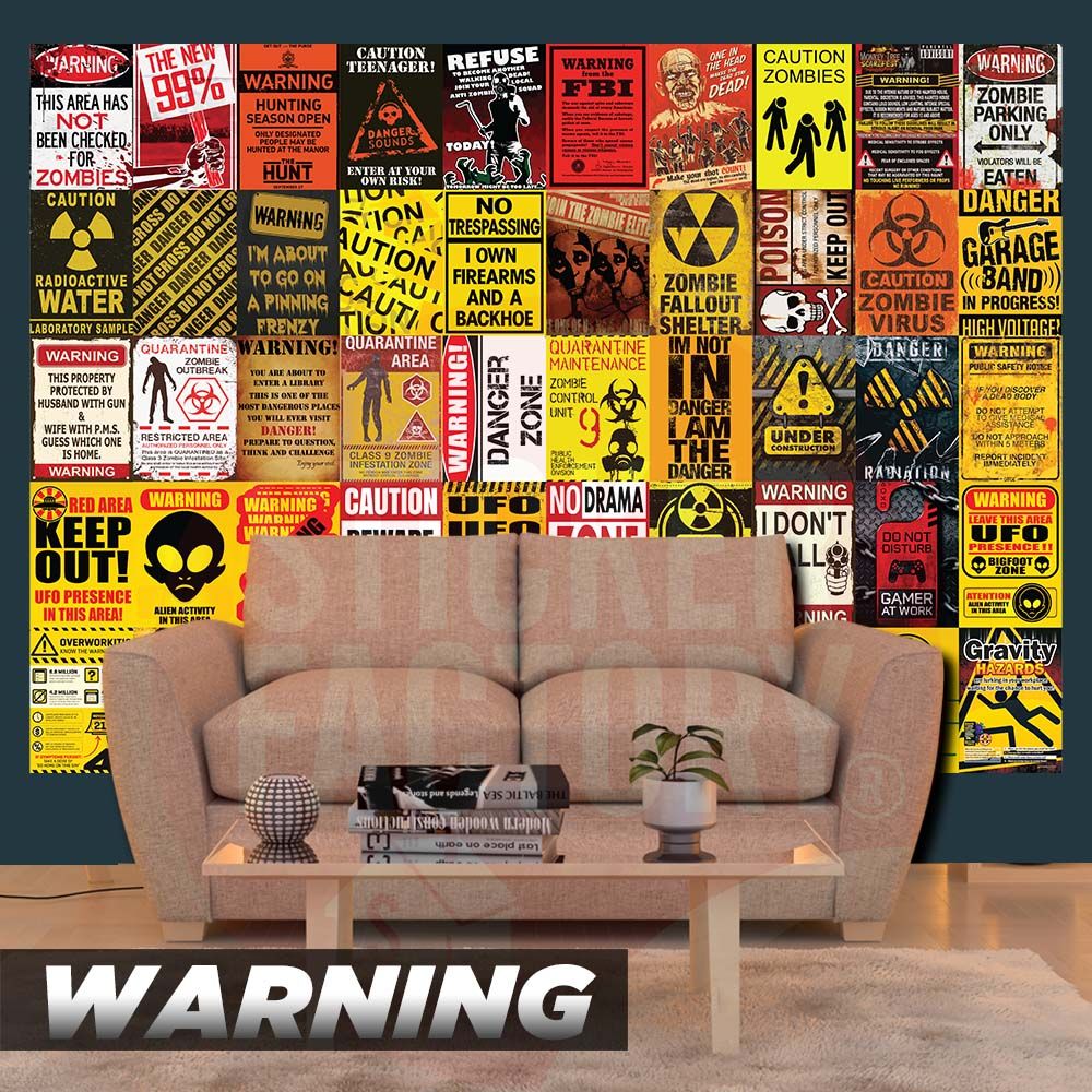 WARNING - Set 50 Poster A4 dán tường trang trí