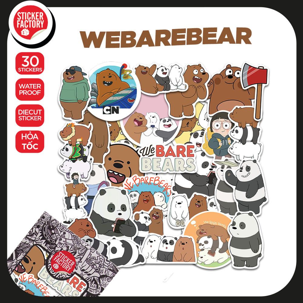Webarebear - Set 30 sticker hình dán