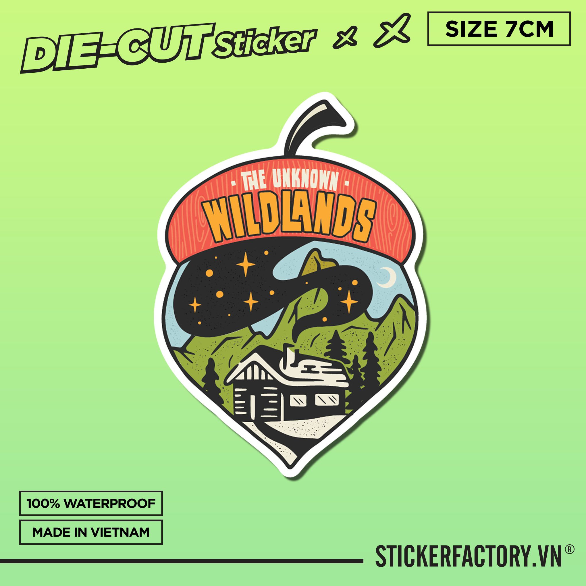 THE UNKNOWN WILDLANDS 7cm - Sticker Die-cut hình dán cắt rời