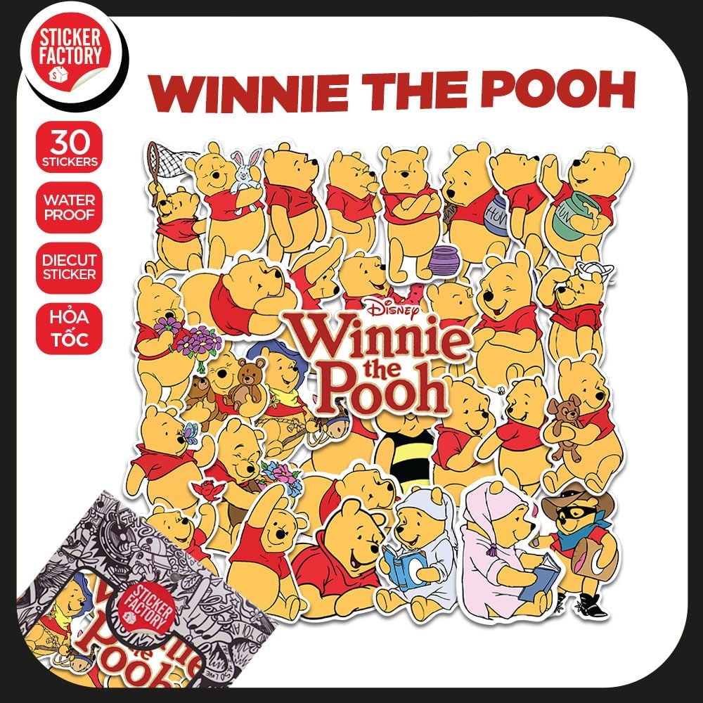 Winnie The Pooh - Set 30 sticker hình dán