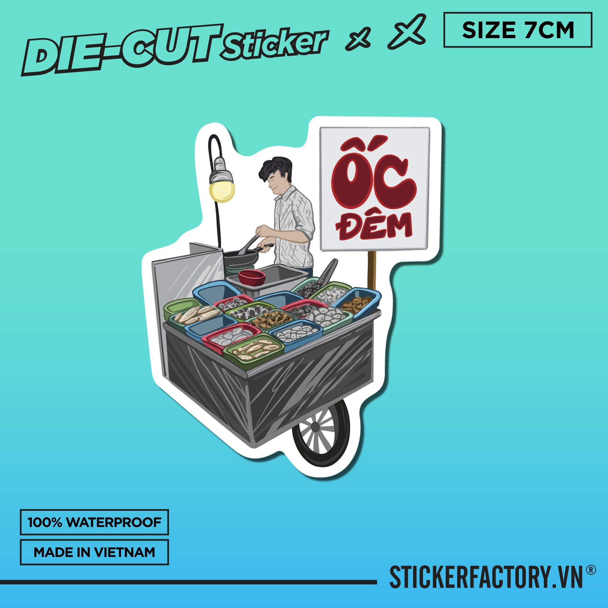 XE BÁN ỐC 7cm - Sticker Die-cut hình dán cắt rời