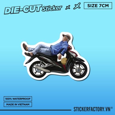  XE ÔM 7cm - Sticker Die-cut hình dán cắt rời 