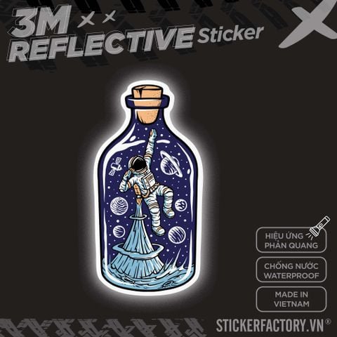  ASTRONAUT IN A BOTTLE 3M - Reflective Sticker Die-cut 