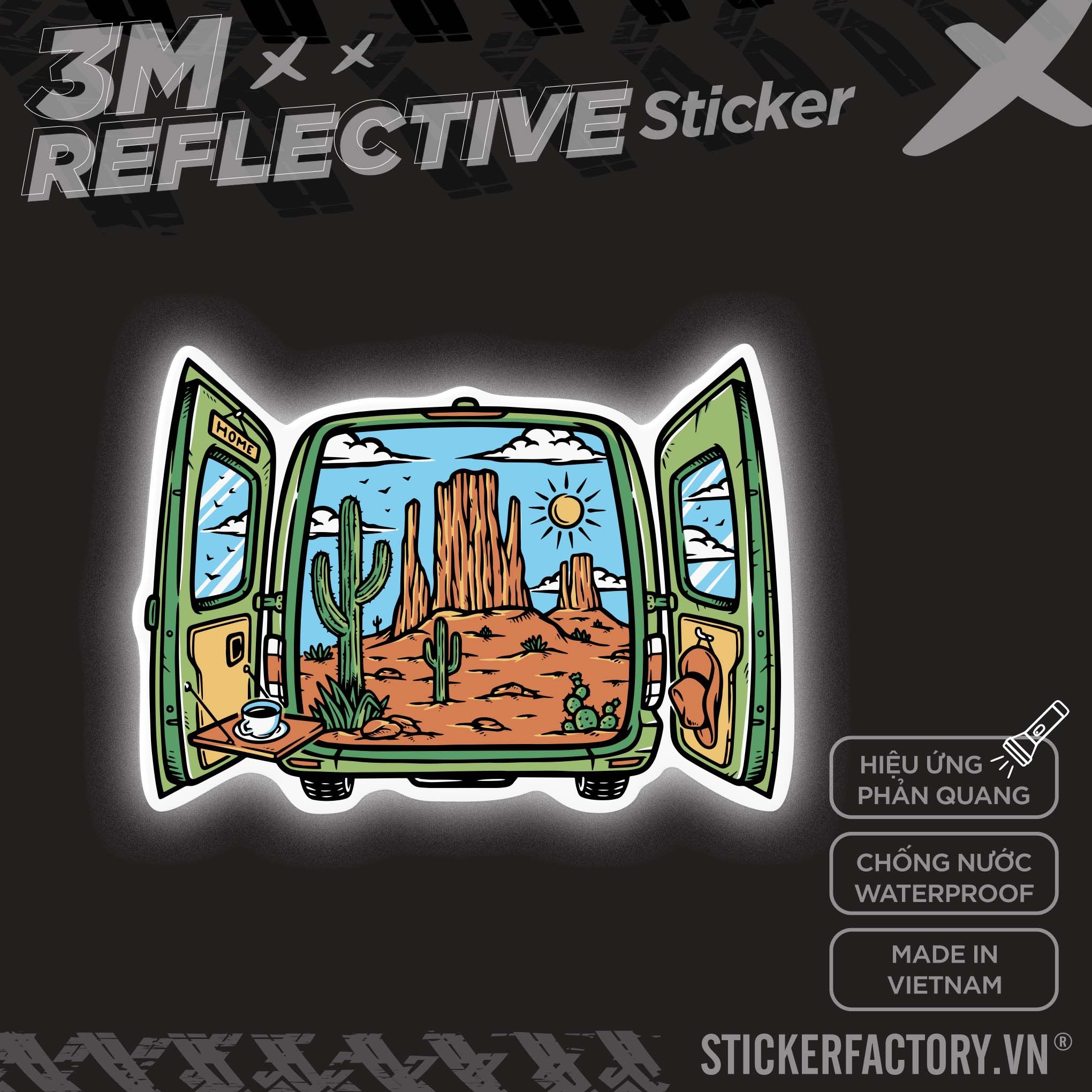 DESERT VIEW IN VAN 3M - Reflective Sticker Die-cut