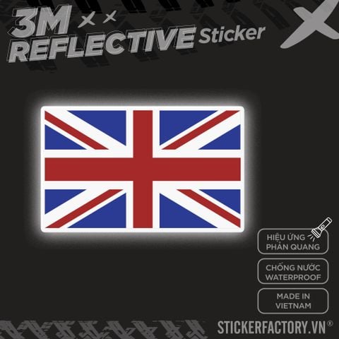  UK FLAG 3M - Reflective Sticker Die-cut 